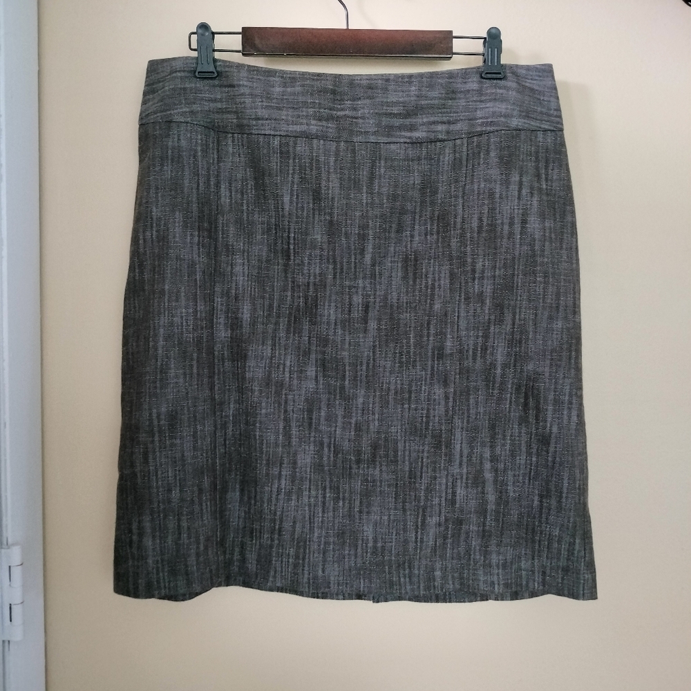 Larry Levine Cotton Blend Brown Gray Pencil Skirt 16 Work Office Stretch Career